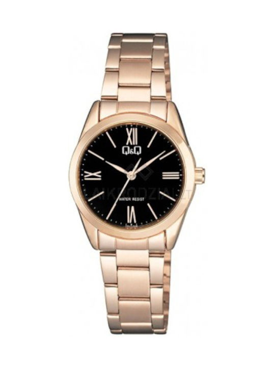 Q&Q Watch with Pink Gold Metal Bracelet