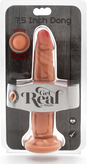 ToyJoy Get Real Dong Dual Density Реалистично дилдо Със смукателна чашка Естествено 19см