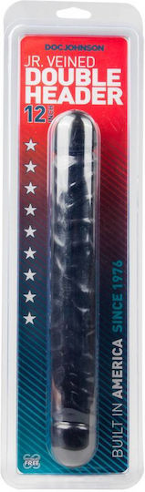 Doc Johnson Jr. Veined Double Header Διπλό Dildo Μαύρο 30cm