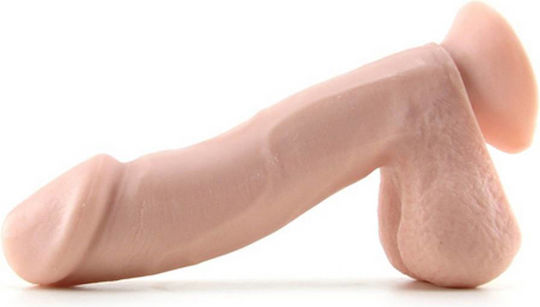Basix Rubber Works Glass Dildo with Balls and Suction Cup Light 17cm