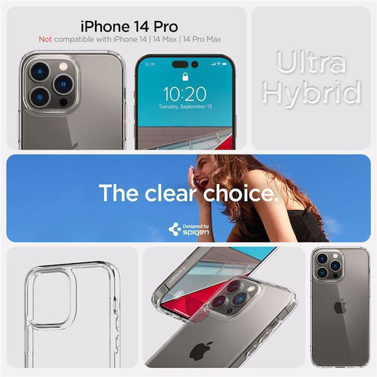 Spigen Ultra Hybrid Back Cover Plastic 2mm Crystal Clear (iPhone 14 Pro)