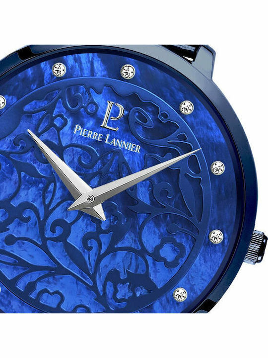 Pierre Lannier Γυναικείο Ρολόι 33mm Μπαταρίας με Μπλε Μεταλλικό Μπρασελέ