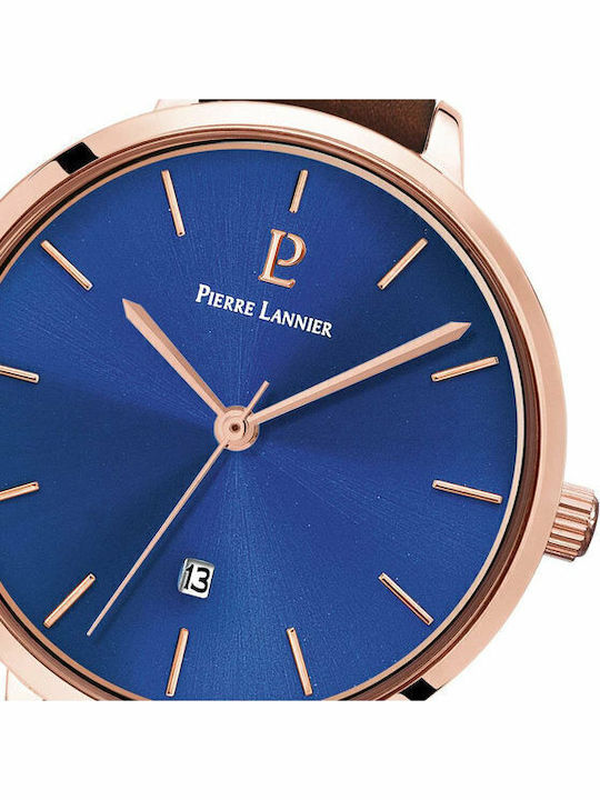 Pierre Lannier Γυναικείο Ρολόι 34mm Μπαταρίας με Καφέ Δερμάτινο Λουράκι