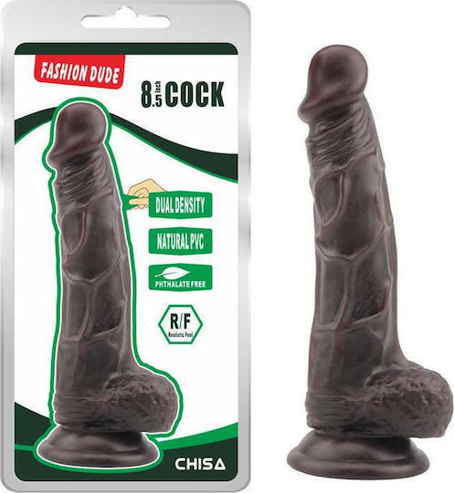 Chisa Novelties Dildo Dual Density Fashion Dude Реалистично дилдо с Топки и Вендуза Кафяв 22см