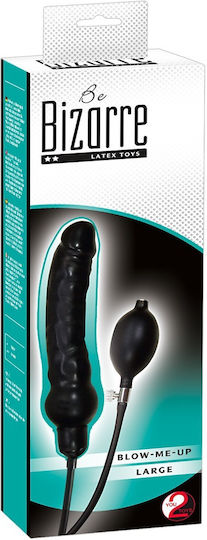 You2Toys Bizarre Blow me up Large Стъклено дилдо Inflatable Черен 17см
