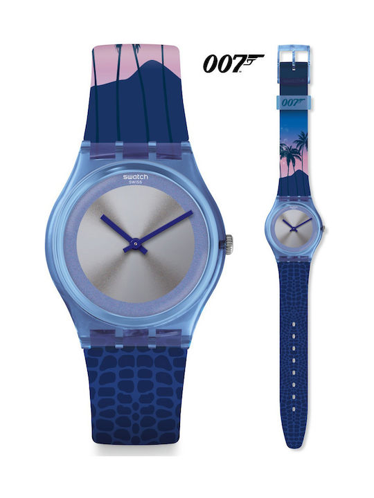 Swatch Licence To Kill Women's Watch with Blue Rubber Strap
