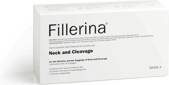 Labo Fillerina Neck Cleavage Filler Tratament Gât & Decolteu Grad 4 Serum Hidratare & Anti-îmbătrânire Pentru Față cu Acid Hialuronic pentru Tonifiere & Imperfecțiuni 2x30ml