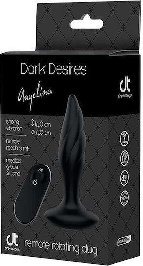 Dream Toys Dark Desires Angelina Anal Plug with Wireless Functionality and Vibration Black 7cm