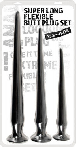 You2Toys Super Long Flexible Πρωκτικές Σφήνες Σετ Μαύρες 3τμχ
