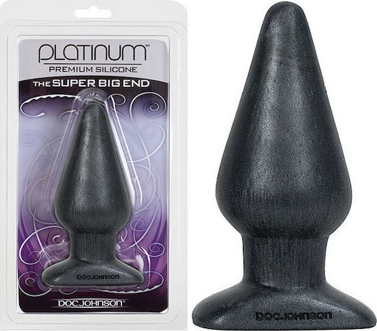 Doc Johnson Platinum Premium Silicone The Super Big End Анална тапа Черна 14см