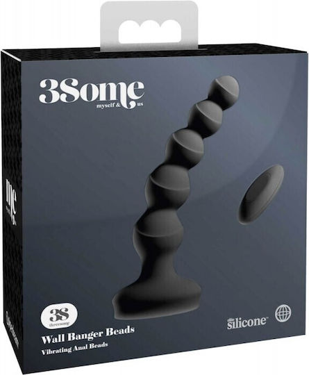 Pipedream Threesome Wall Banger Beads Anal Beads with Wireless Functionality and Vibration Black 16.76cm