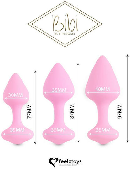 Feelztoys Bibi Anale Plugs Elektrische Gitarren Rosa 3Stück