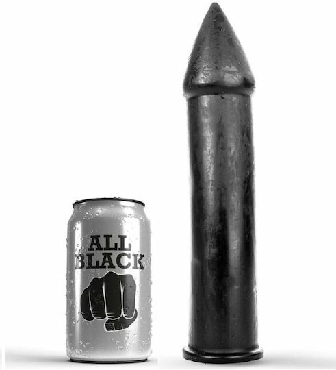 All Black Dildo Vibrator Anal Black 24cm