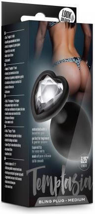 Temptasia Bling Πρωκτική Σφήνα Medium Μαύρη 8cm