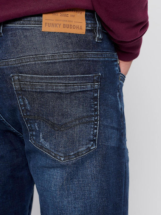 FBM006-07302 Men's Jeans Pants with Regular Fit Md Blue