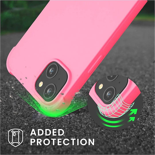 KWmobile Matte Back Cover Silicon cu Curea Neon Pink (iPhone 14 Plus)