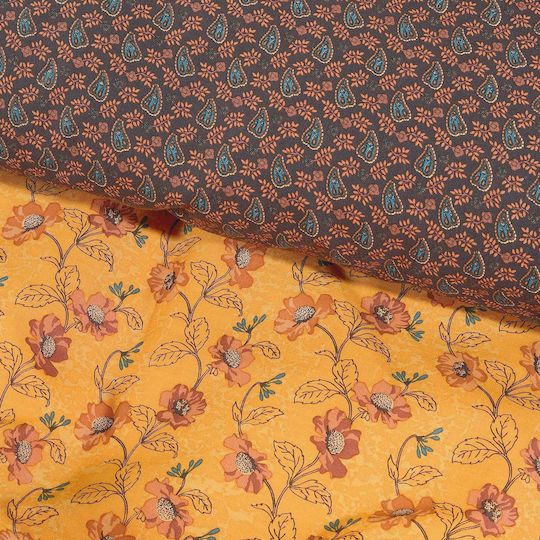 Das Home Сет Чаршафи 170x260см. Bordeaux / Orange 3бр