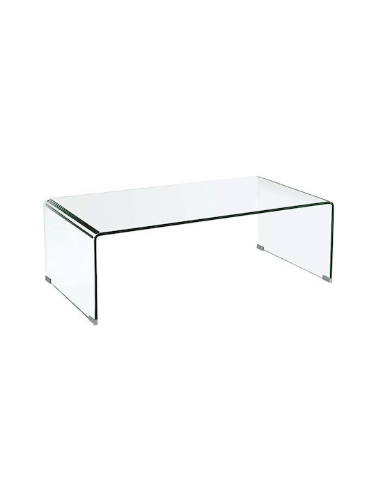 Rectangular Coffee Table Glasser Wood Transparent L110xW55xH35cm