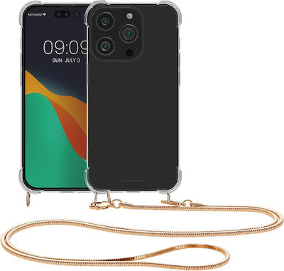 KWmobile Metal Necklace Umschlag Rückseite Silikon Transparent / Rose Gold (iPhone 14 Pro) 59104.81