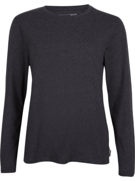 Bluza Damă Bumbac Mânecă Lungă Neagră