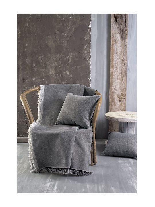 Rythmos Miller Armchair Throw 2 Sides Jacquard 160x180cm 02 Gray