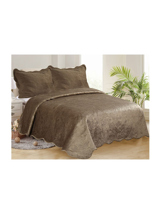 Silk Fashion Λαχούρι Σετ Κουβερλί Υπέρδιπλο Smoke 220x240cm 3τμχ