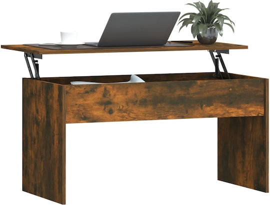 Rectangular Central Wooden Coffee Table with Lifting Mechanism Brown W102xD50.5xH52.5cm