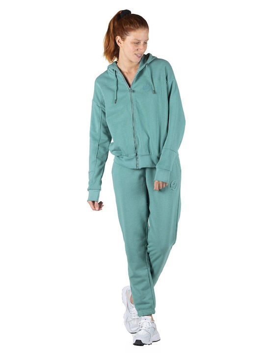 Women's Sweatshirt Jacket Turquoise