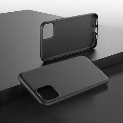 Hurtel Soft Flexible Silicone Back Cover Black (iPhone 14)