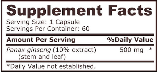 Pure Nutrition Panax Ginseng 60 Капсули