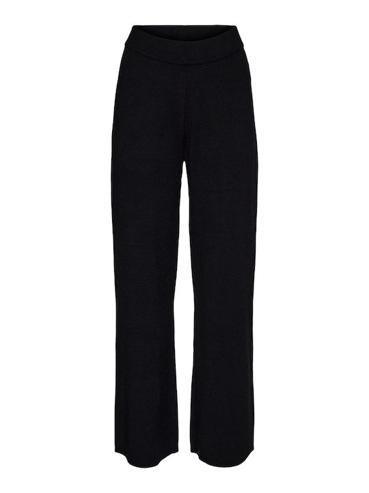 Women's Fabric Trousers Loose Fit Black