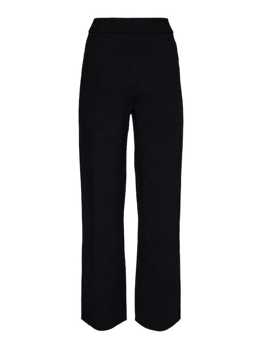 Women's Fabric Trousers Loose Fit Black