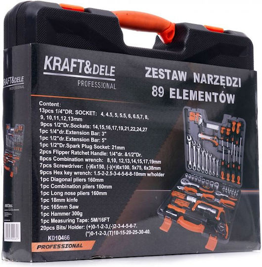 Kraft & Dele Werkzeugkoffer mit 89 Werkzeugen
