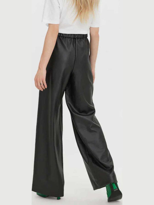 Vero Moda Femeiesc Tesatura Pantaloni cu Elastic Larg Negru