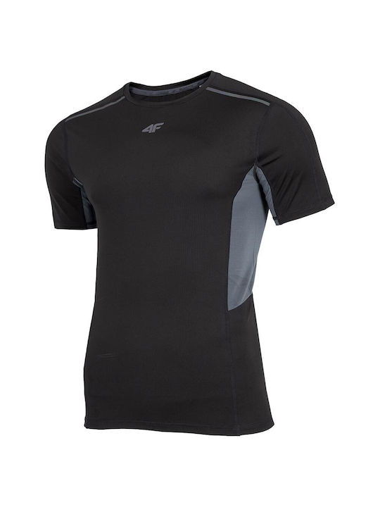 4F Herren Sport T-Shirt Kurzarm Schwarz