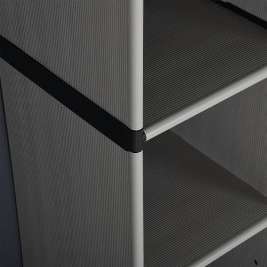 Двукрилен гардероб Пластмаса с разделител и 3 рафтове Grey / Black 68x40x168бр