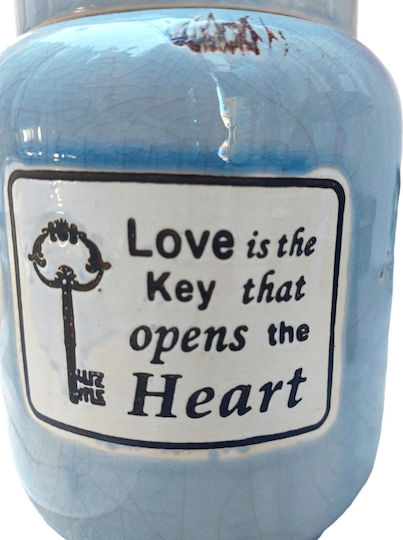 Etoile Love is the Key Μπισκοτιέρα Κεραμική Γκρι 15x15x21εκ.