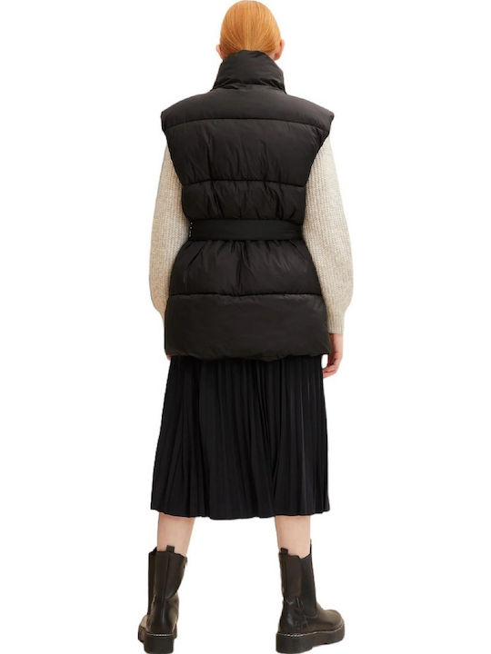 Kurz Damen Puffer Jacke für Winter Schwarz