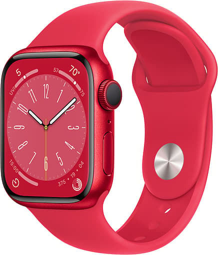 Apple Watch Series 8 Aluminium 41mm Waterproof with Heart Rate Monitor ((Product) Red)