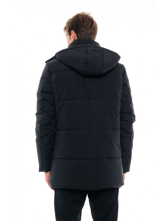 Biston Herren Winter Jacke Parka Schwarz