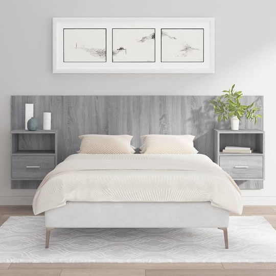 vidaXL Wooden Bed Headboard Gray Sonoma 120x80cm