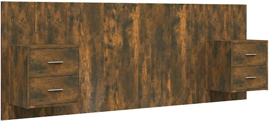 vidaXL Wooden Bed Headboard Smoked Oak 120x80cm