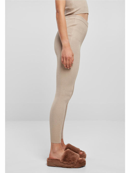 Colanti de femei Cropped Colanti Talie inalta Light Taupe