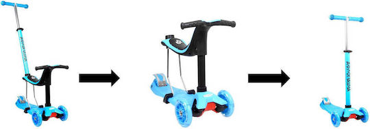 Athlopaidia Kids 3-Wheel Scooter with Seat for 3+ Years Blue