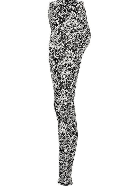 Women's Long Legging High Waisted Black Paint