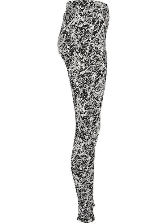 Women's Long Legging High Waisted Black Paint
