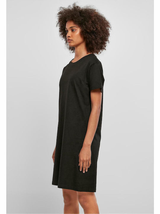 Καλοκαιρινό Mini Αθλητικό Φόρεμα T-shirt Κοντομάνικο Μαύρο