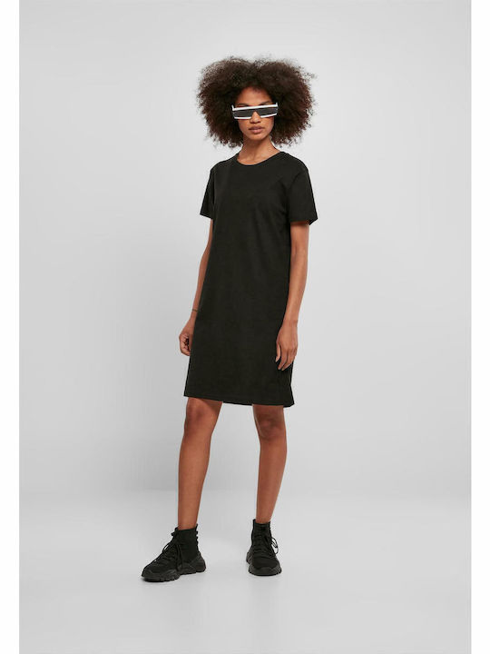 Καλοκαιρινό Mini Αθλητικό Φόρεμα T-shirt Κοντομάνικο Μαύρο