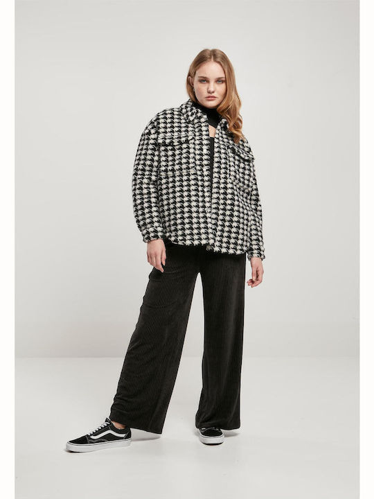 Sherpa Γυναικείο Μαύρο Overshirt Oversized