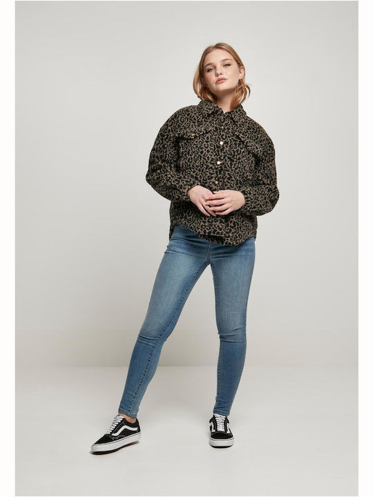 Sherpa Damen Braun Overshirt Oversized